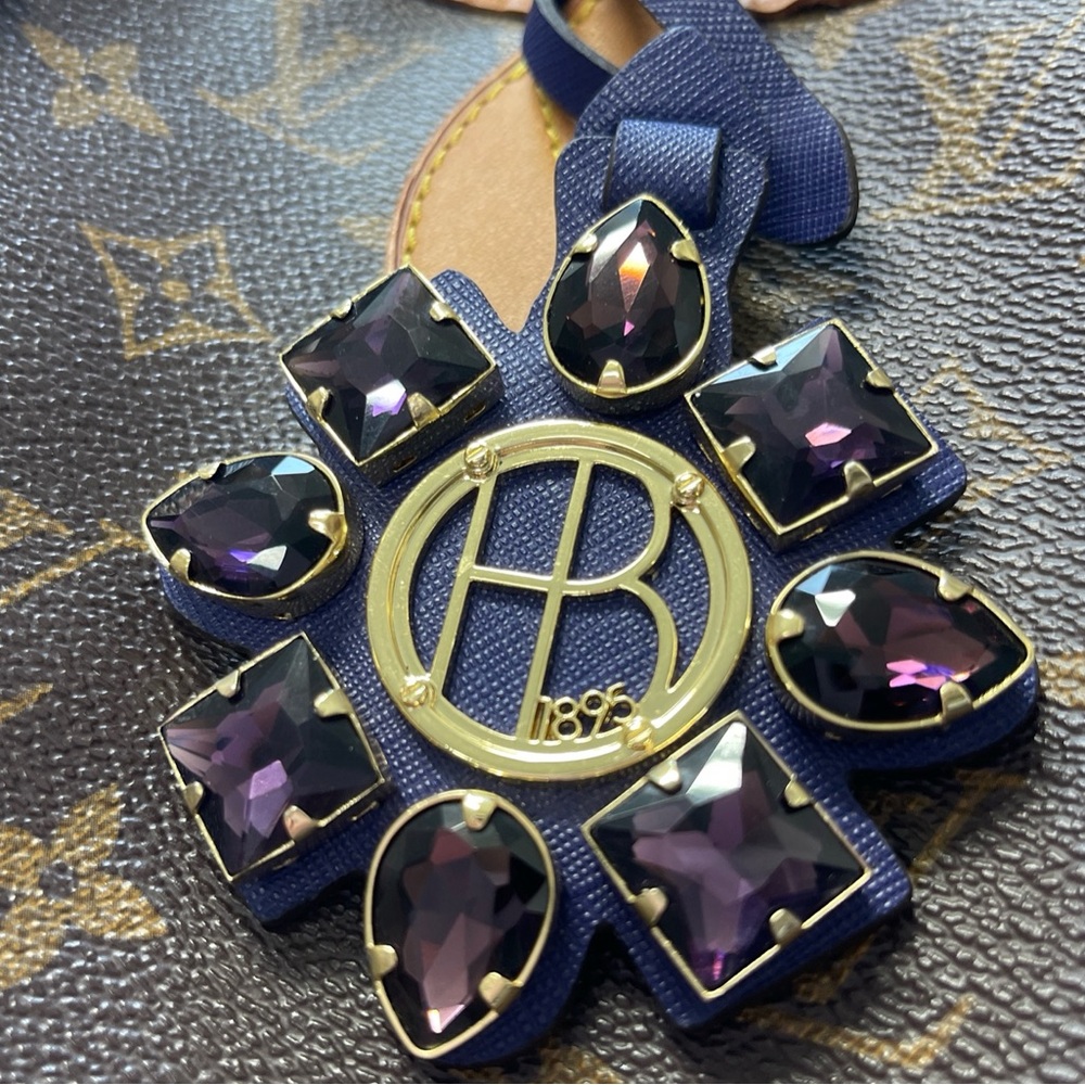 Bendel west 57th bag charm rhinestone purple